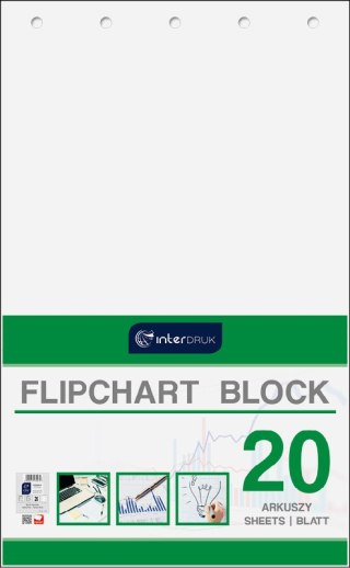 BLOK DO FLIPCHARTA 640X1000 20 KARTEK GŁADKI INTERDRUK 174475