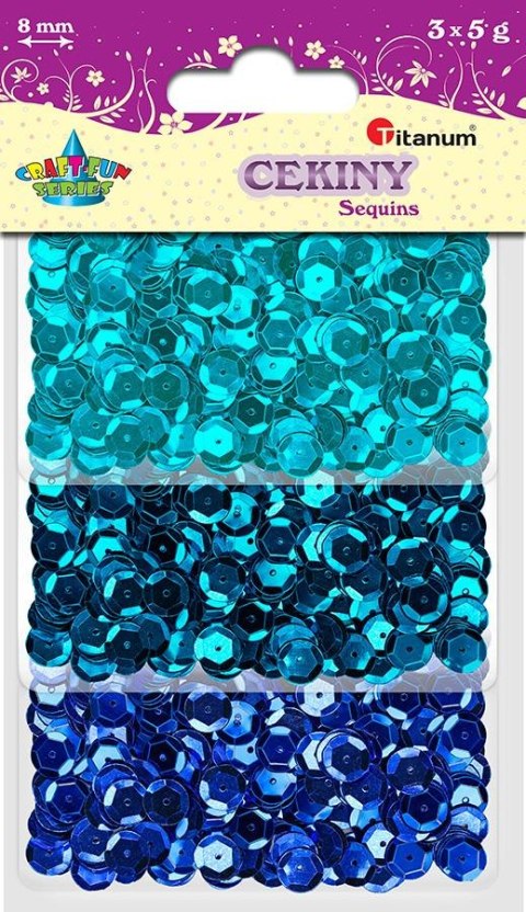 PAILLETTES 8MM SET 3 COLORI X5G TITANUM CRAFT-FUN SERIES BEF-008