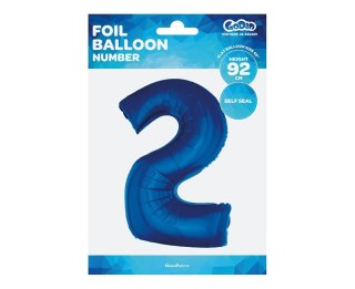 BALON FOLIOWY "CYFRA 2", NIEBIESKA, 92 CM FG-C85N2 GODAN