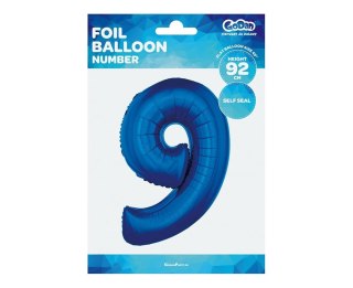 BALON FOLIOWY "CYFRA 9", NIEBIESKA, 92 CM FG-C85N9 GODAN