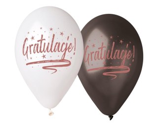 PALLONCINI AD ELIO PREMIUM "CONGRATULAZIONI", 13"/ 5 PZ. GODAN