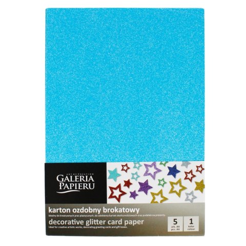 CRAFT CARTONE A4 GLITTER BLU 210G FOL PACK5PZ GAL PAP 208109 GAL ARGO