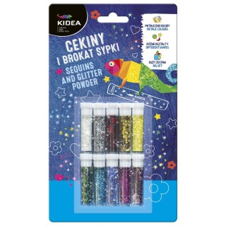 GLITTER SFUSI CON PAILLETTES MIX DI COLORI CONFEZIONE DA 10 PZ. KIDEA CB10KA DERFORM