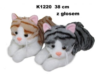 PELUCHE GATTO CON VOCE 38CM Sdraiato KOL SA FOL SUN-DAY