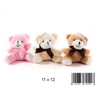 PORTACHIAVI PELUCHE ORSETTO CON FIOCCO 9CM FOL A 12 TOYS 1232P TOYS