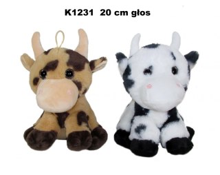 MUCCA DI PELUCHE CON VOCE 20CM SEDUTA SA DOMENICA