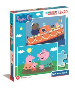 Peppa Pig - Puzzle 2x20 pezzi - Super Color Clementoni