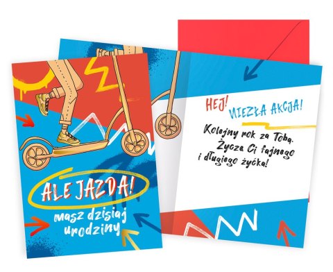 KARNET PR-498 URODZINY DZIECIĘCE HULAJNOGA PASSION CARDS - KARTKI