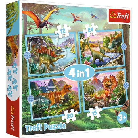 PUZZLE 4W1 TREFL WYJĄTKOWE DINOZAURY PUD TREFL 34609 TR