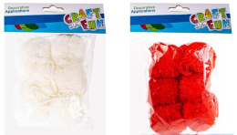 Pomon decorativi in lana, mix di colori (bianco o rosso) - Crea con divertimento 481016