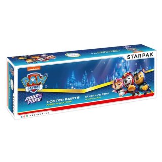 FARBY PLAKATOWE 12 KOLORÓW 20ML PSI PATROL AQUA STARPAK 514745 STARPAK