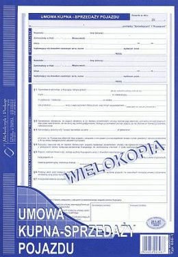 Contratto di acquisto e vendita di veicoli - Druk A4 - Michalczyk i Prokop 650-1