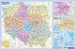 Blocco educativo. Mappa amministrativa della Polonia con codici postali