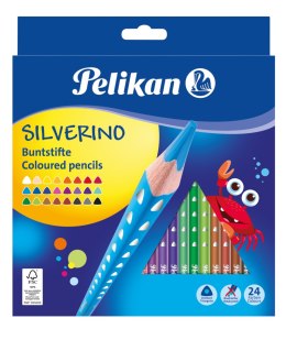 Matite colorate triangolari Pelikan silverino 24 colori