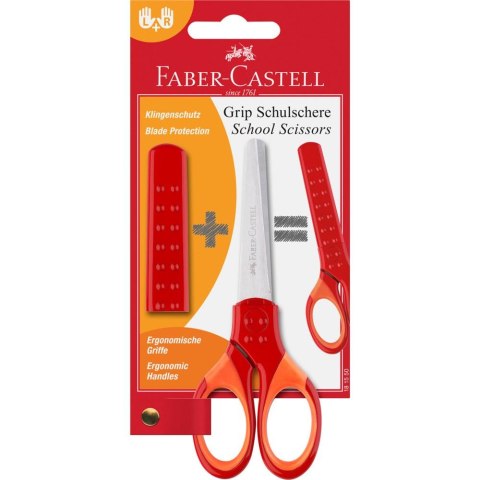 FORBICI SCUOLA IMPUGNATURA ROSSA BLISTER, FABER-CASTELL FABER-CASTELL