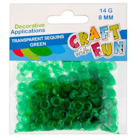 PAILLETTES TRASPARENTI ROTONDE 8 MM VERDE CRAFT CON DIVERTIMENTO 439329