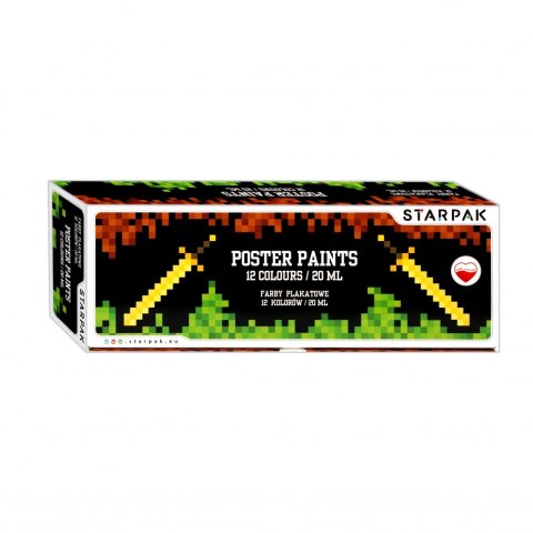 FARBY PLAKATOWE 12 KOLORÓW 20 ML PIXEL GAME STARPAK 492052