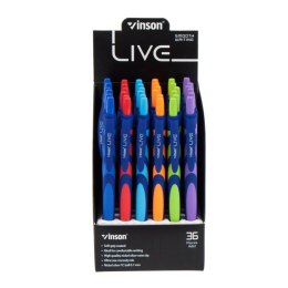 Penna ad olio automatica - Vinson Live 406182 - Cartuccia blu 0,7mm