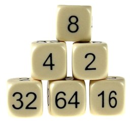 Dado raddoppio 16 mm (Backgammon) - 6 pezzi (HG)