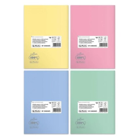 ZESZYT A5 60 KARTEK LINIA PP PASTEL COLORS OP.5 SZT. HERLITZ 9552514 HERLITZ