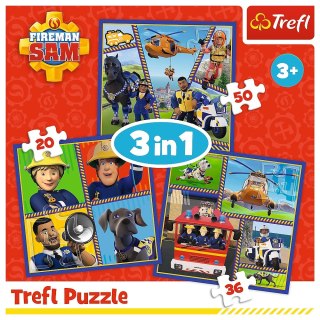 PUZZLE 3W1 DZIEŃ STRAŻAKA SAMA TREFL 34868 TREF TREFL