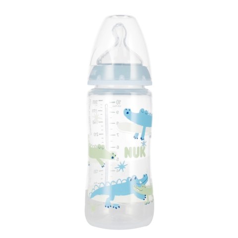 NUK MP BUTELKA Z WSKAŹNIKIEM TEMP. 300 ML 6-18M FIRST CHOICE NIEBIESKA 10741103 NUK