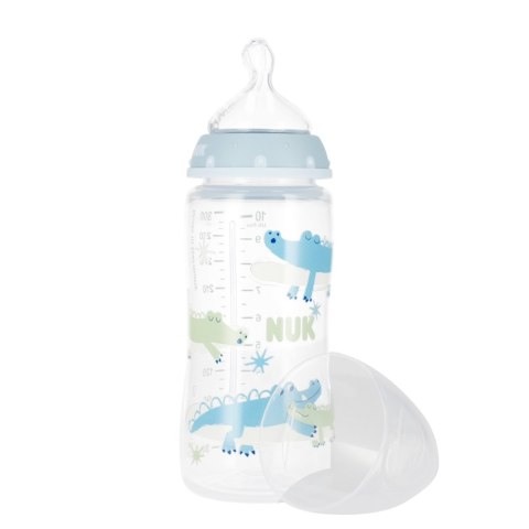 NUK MP BUTELKA Z WSKAŹNIKIEM TEMP. 300 ML 6-18M FIRST CHOICE NIEBIESKA 10741103 NUK