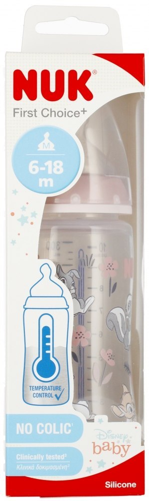 NUK MP BUTELKA Z WSKAŹNIKIEM TEMP. 300 ML 6-18M FIRST CHOICE BAMBI 10741486 NUK