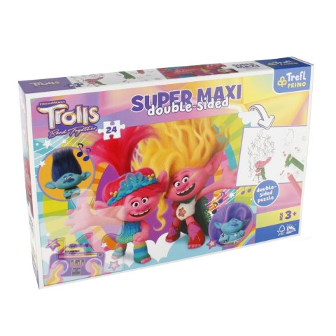 PUZZLE 24 ELEMENTY SUPER MAXI WESOŁY DZIEŃ TROLLI TREFL 41017 TREF TREFL