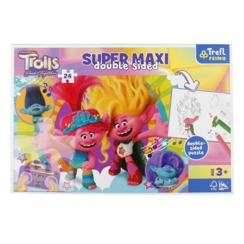 PUZZLE 24 ELEMENTY SUPER MAXI WESOŁY DZIEŃ TROLLI TREFL 41017 TREF TREFL