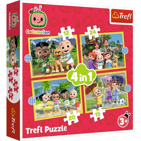 PUZZLE 4W1 COCOMELON POZNAJ BOHATERÓW TREFL 34647 TR TREFL