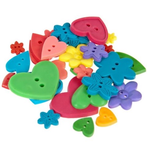 GUZIKI PLASTIKOWE OKRĄGŁE CRAFT WITH FUN 304051