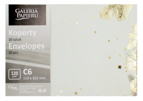 KOPERTA C6 NIE KLEJONA ŚWIĘTA ZŁOTA GALERIA PAPIERU OP.10 SZT. ARGO 280294 GAL ARGO