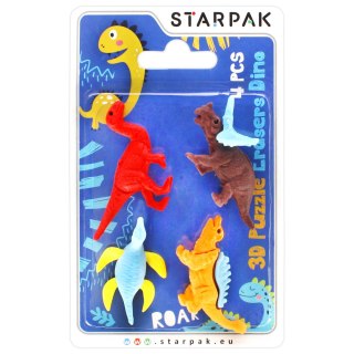 GUMKA DO MAZANIA 3D PUZZLE DINO 4SZT STARPAK 505322 STARPAK