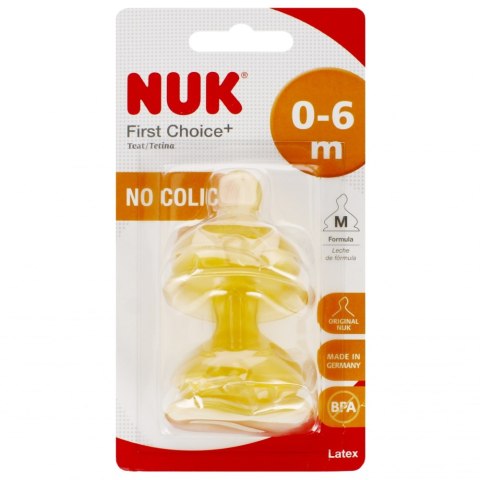 NUK SMOCZEK DO BUTELKI LATEKSOWY 0-6M M FIRST CHOICE OP.2 SZT. 10701236 NUK