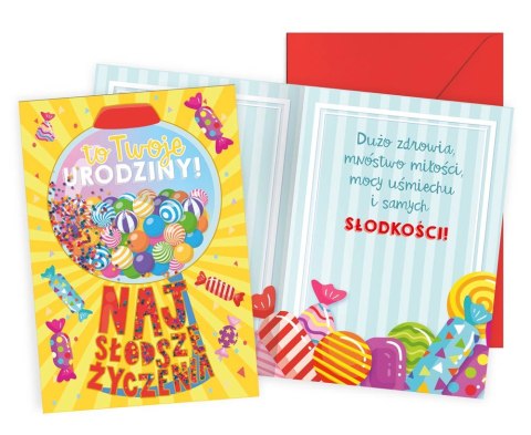 KARNET KONFETTI KNF-048 URODZINY SŁODKOŚCI PASSION CARDS - KARTKI