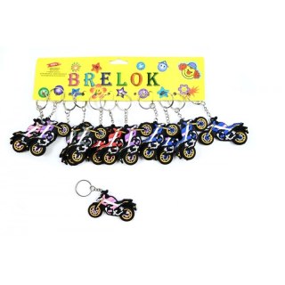 BRELOK GUMOWY MOTOCYKL MIX KOLOR 7CM PBH A 12 TOYS D42966MIDE TOYS