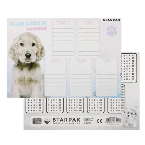 PLAN LEKCJI Z TABLICZKĄ MNOŻENIA A5 CUTIES PIESKI STARPAK 536136 STARPAK