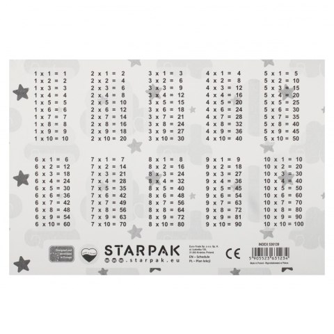 PLAN LEKCJI Z TABLICZKĄ MNOŻENIA A5 UNICORN STARPAK 536139 STARPAK