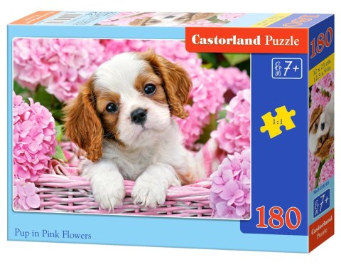 PUZZLE 180 ELEMENTÓW PUP IN PINK FLOWERS CASTORLAND B-018185 CASTOR