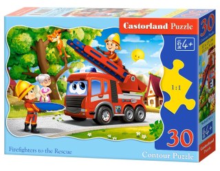 PUZZLE 30 ELEMENTÓW, KONTUROWE FIREFIGHTERS TO THE RESCUE CASTORLAND B-03792 CASTOR