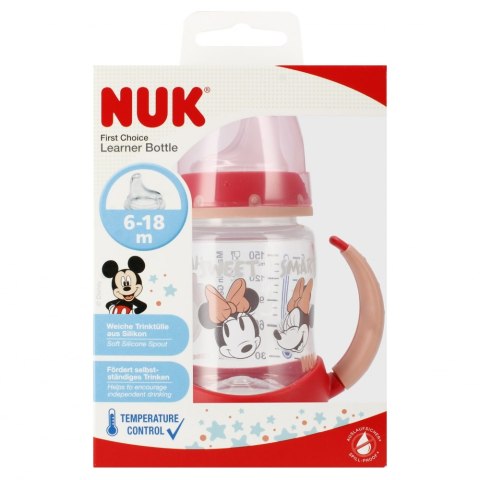 NUK BUTELKA 150 ML 6M Z UCHWYTEM FIRST MIKI CZERWONA 10215336 NUK