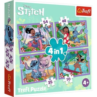 PUZZLE 4W1 SZALONY DZIEŃ LILO&STITCH TREFL 34633 TR TREFL