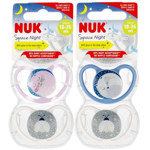 NUK SMOCZEK USPOKAJAJĄCY SILIKONOWY 18-36M SPACE NIGHT MIX WZORÓW 10739658 NUK