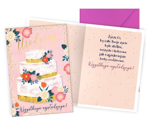 KARNET PR-504 URODZINY TORT PASSION CARDS - KARTKI