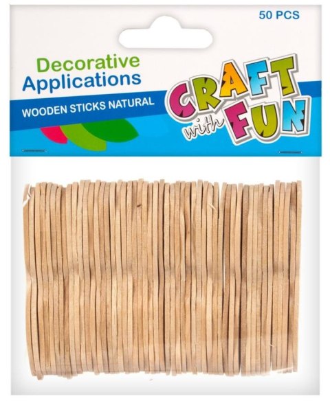 PATYCZKI DREWNIANE DEKORACYJNE CRAFT WITH FUN 402514 CRAFT WITH FUN