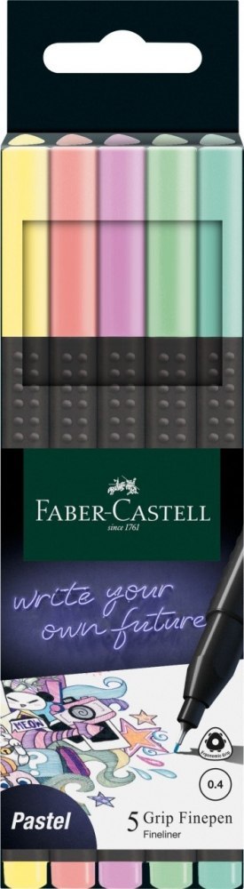 CIENKOPIS 5KOL 0.4 FIB GR PASTEL FC WB FABER-CASTELL