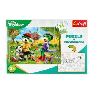 PUZZLE 24 ELEMENTY Z MALOWANKĄ RODZINA TREFLIKÓW TREFL 90988 TR TREFL