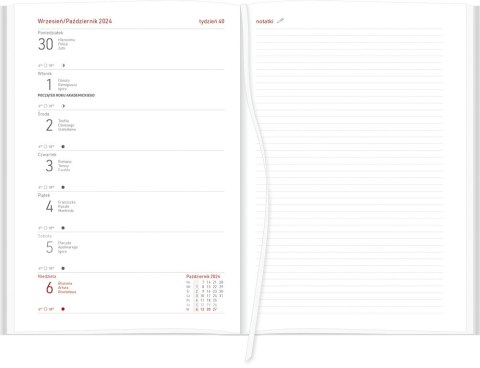 KALENDARZ AKADEMICKI A5T NEBRASKA CZERWONY, NR KAT. A5TA071B CZERWONY WOKÓŁ NAS