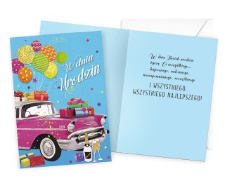 KARNET DK-1151 URODZINY AUTO PASSION CARDS - KARTKI